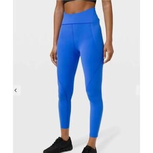 Lululemon Free To Speed HR Tight Leggings 25” Size 6 Wild Blue‎ Bell Athletic
